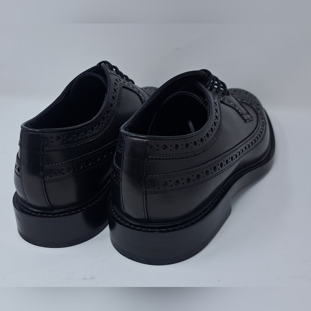 Burberry Men's Black Leather Wingtip Brogue Dress Shoes Lace Up 9 US 42 EU - Picture 3 of 14